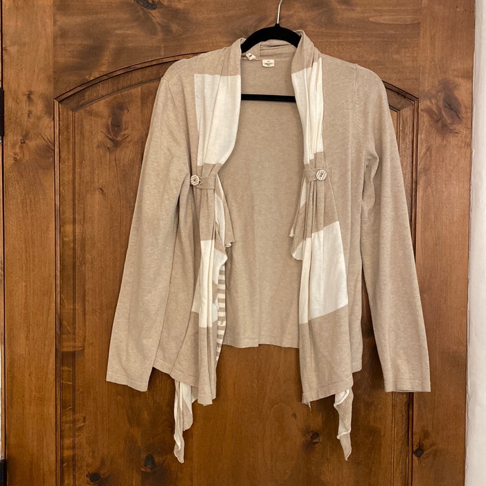 Brown and white Moth cardigan